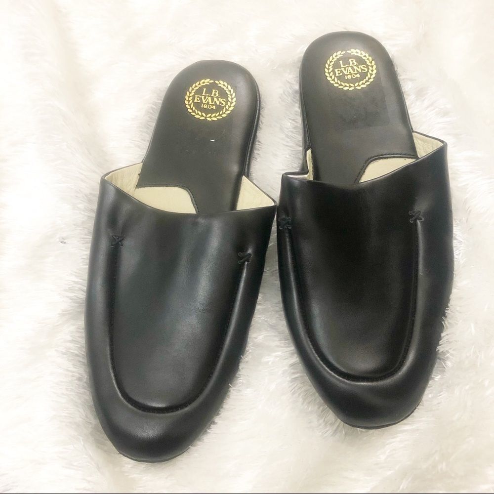 L.B.Evans Duke Scuff black slippers size 11